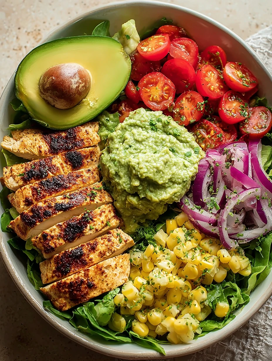 Charred Chicken Avocado Power Salad Bowl Recipe Healthy
