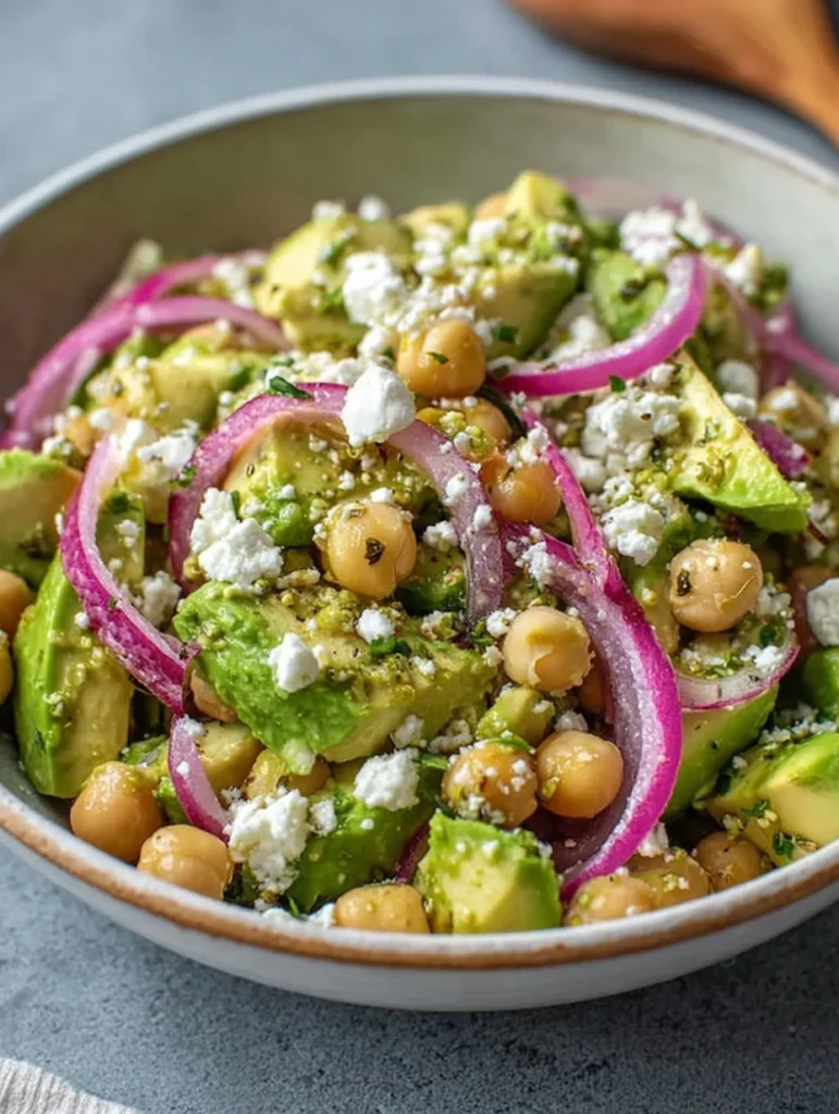 Chickpea Feta Avocado Salad Recipe Easy Chickpea Avocado Feta Salad Best Chickpea Salad With Feta Cheese Healthy Chickpea ...