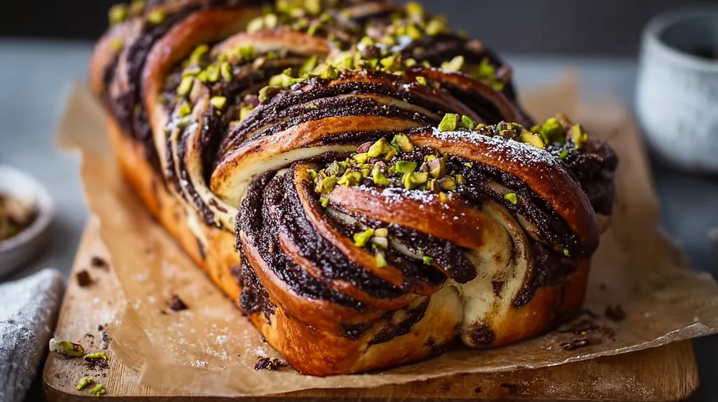 Chocolate Salted Pistachio Babka Buns Recipe Buy Chocolate Pistachio Babka Buns Online Homemade Chocolate Salted Pistachio...