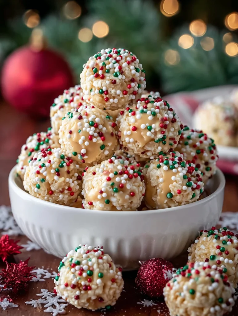 Christmas Rice Crispy Truffles Recipe Easy Holiday Rice Krispie Treats Best Christmas Truffle Ideas Homemade Rice Crispy T...