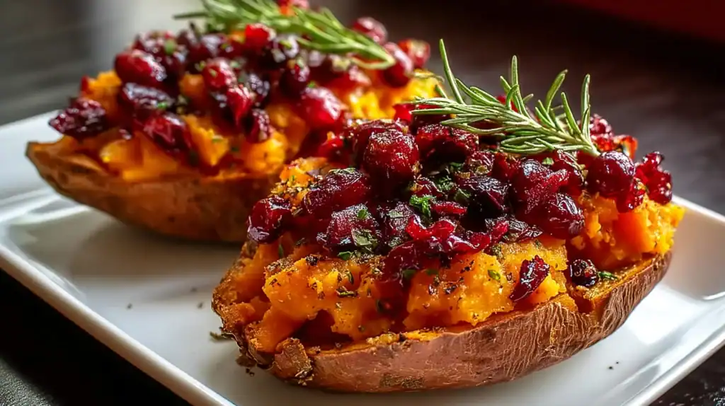 Cranberry Apple Sweet Potatoes Recipe Twice Baked Sweet Potatoes With Apples Festive Cranberry Apple Dishes Holiday Sweet ...