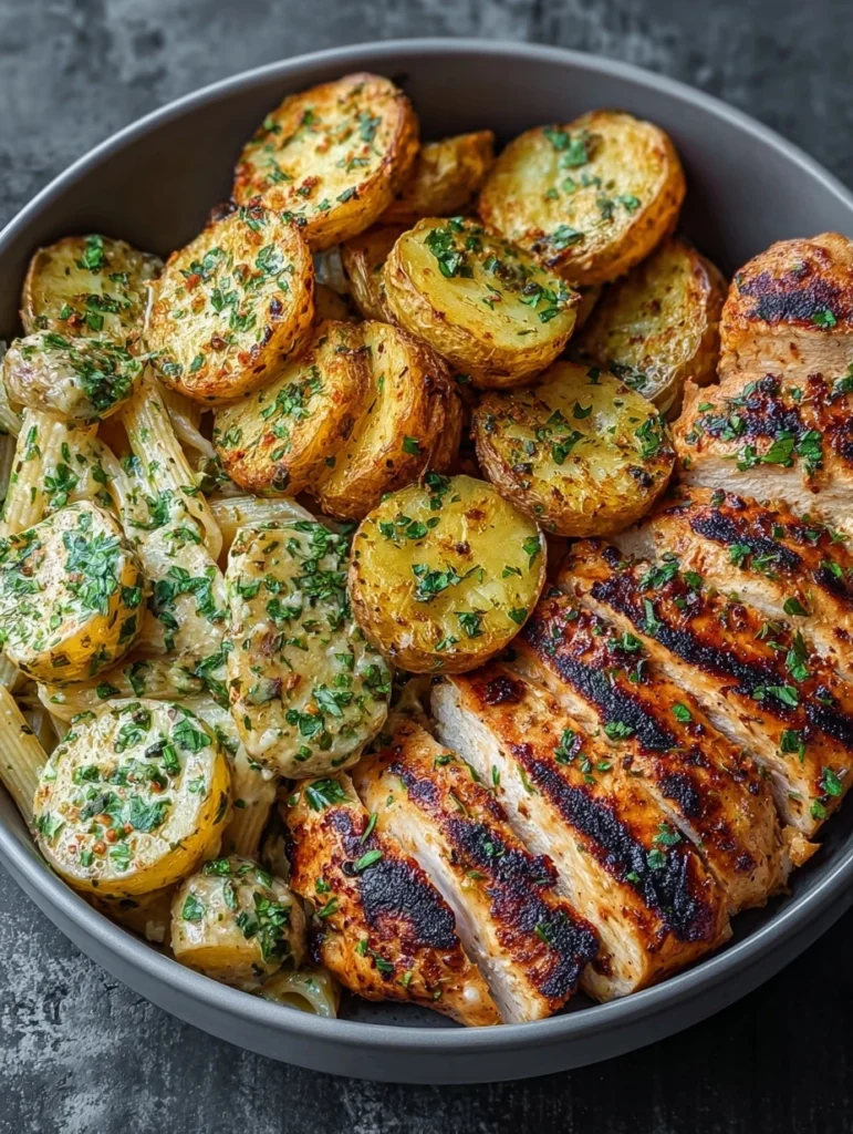 Creamy Herb Pasta Recipe With Chicken Grilled Chicken With Creamy Pasta And Potatoes Best Creamy Herb Chicken Pasta Roaste...