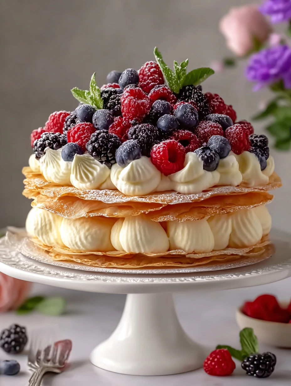 Decadent Puff Pastry Berry Cream Cake for Sweet Gatherings