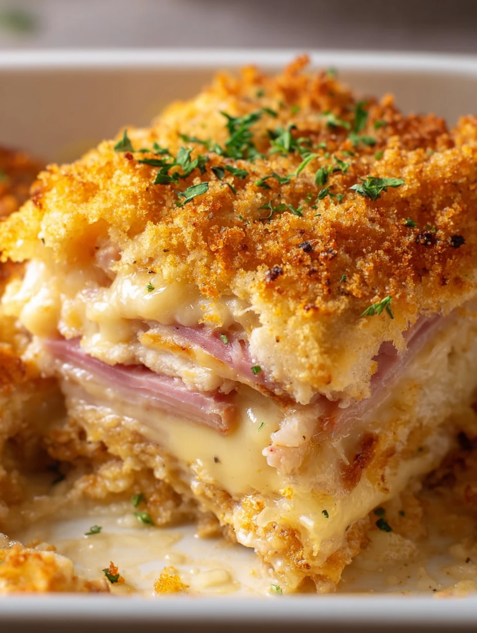 Easy Chicken Cordon Bleu Casserole Recipe Homemade Chicken Cordon Bleu Casserole Best Cheese For Chicken Cordon Bleu Casse...