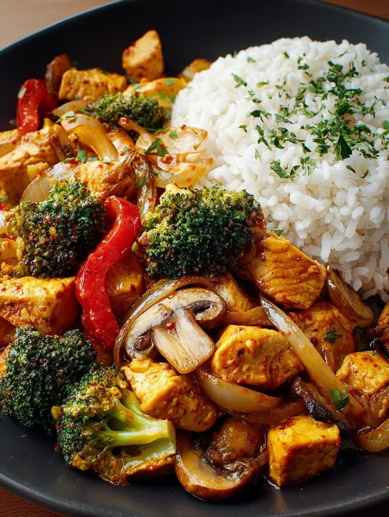 Chicken Veggie Curry Bowl Fragrant Rice Recipe