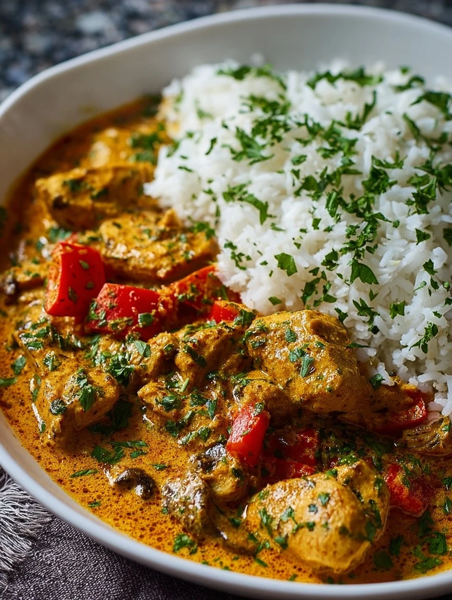 Easy Creamy Chicken Curry Recipe Weeknight Dinner Chicken Curry Fluffy Rice And Chicken Curry Best Chicken Curry With Rice...
