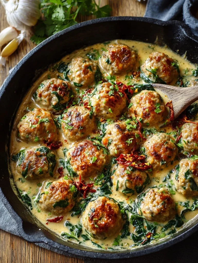 Easy Creamy Turkey Meatballs Recipe Juicy Spinach Turkey Meatballs Cooking Flavorful Turkey Meatballs With Spinach Best Sp...