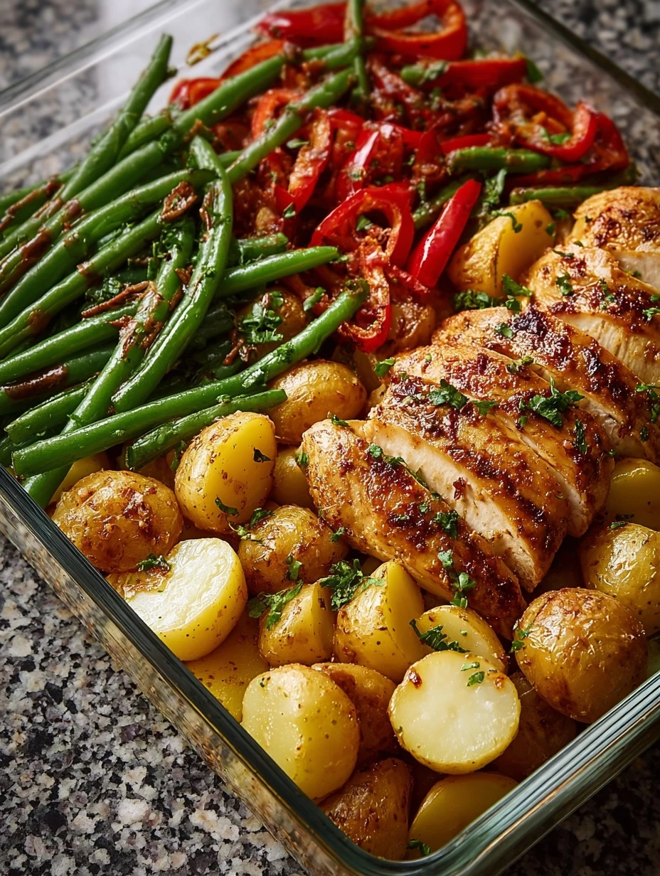 Honey-Mustard Chicken Tray Bake with Potatoes and Green Beans