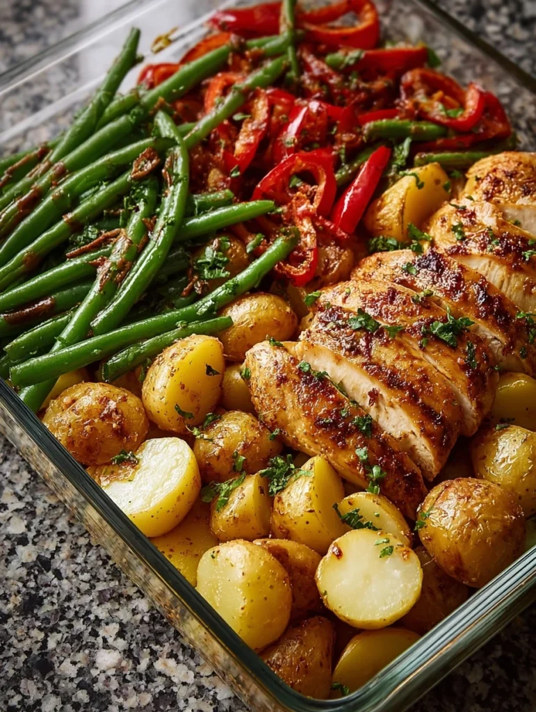 Easy Honey Mustard Chicken Tray Bake Recipe Honey Mustard Chicken And Potatoes Dinner Best Green Beans And Chicken Bake He...