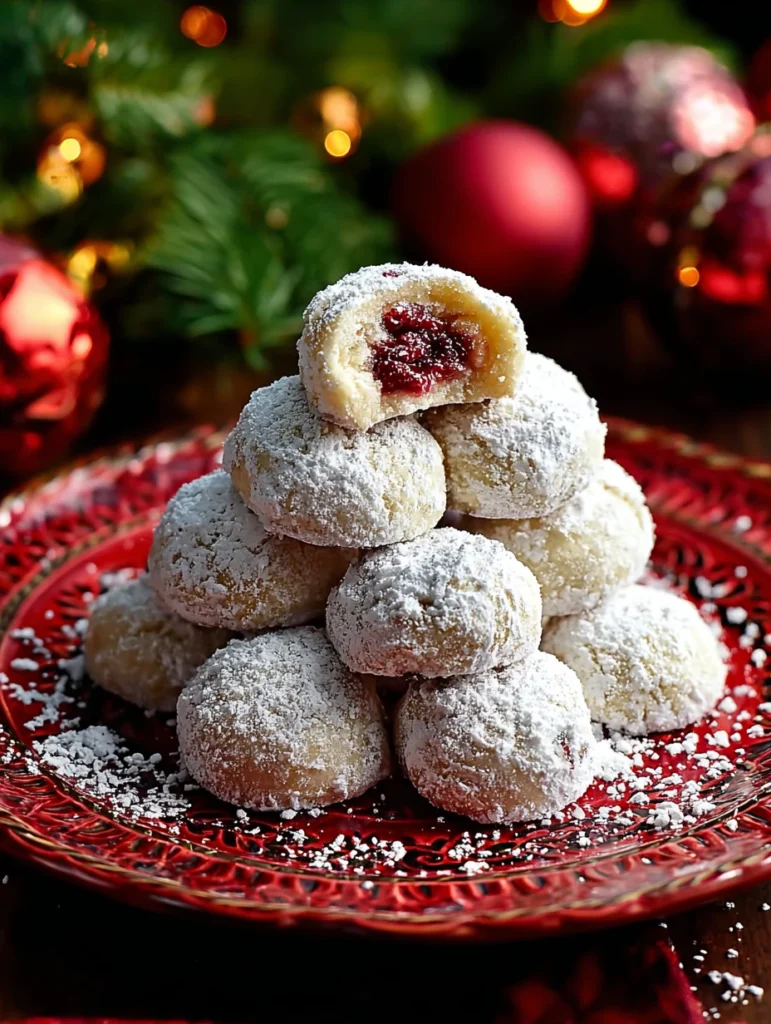 Easy Raspberry Almond Snowball Cookies Recipe Best Raspberry Filled Cookies For Christmas How To Make Almond Snowball Cook...