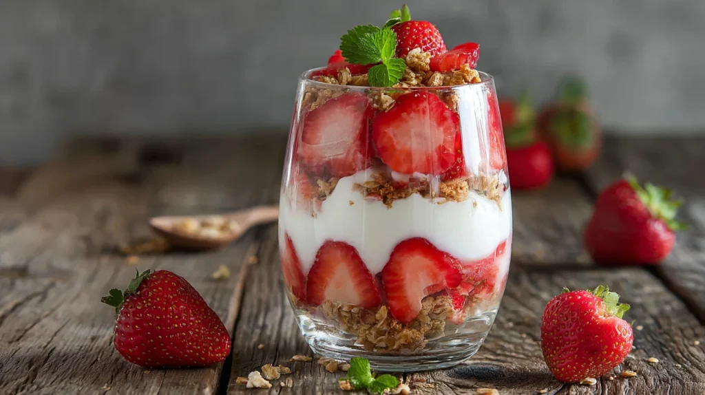 Easy Strawberry Parfait Recipe Homemade Strawberry Parfait Dessert Healthy Strawberry Yogurt Parfait Best Gluten-free Stra...