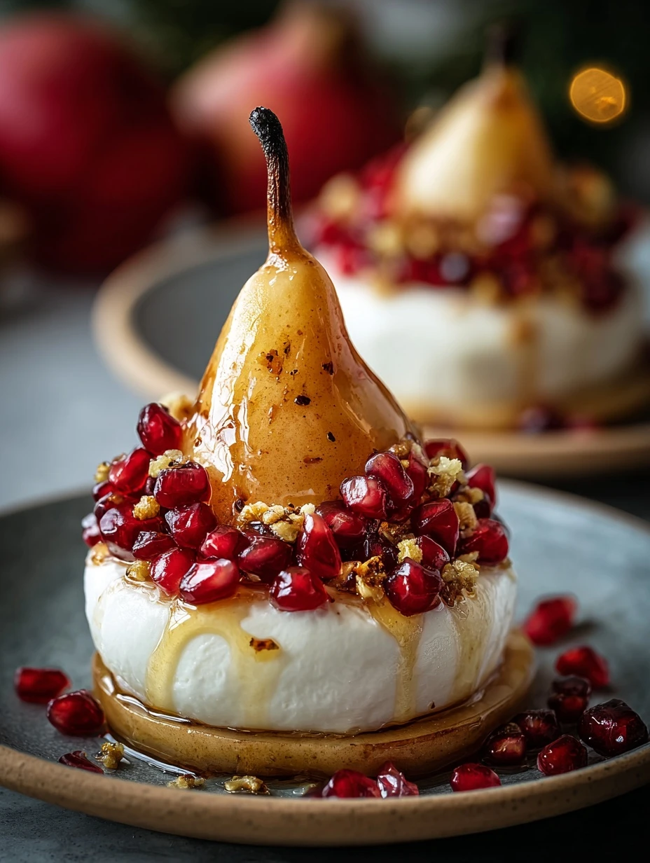 Golden Caramelized Pear & Burrata Towers