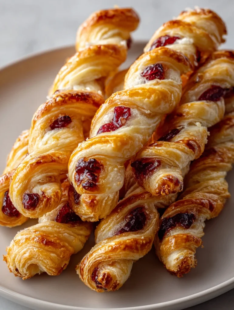 Golden Cranberry Brie Pastry Recipe Easy Cranberry Brie Puff Pastry Twists Brie And Cranberry Appetizer Ideas Gourmet Puff...