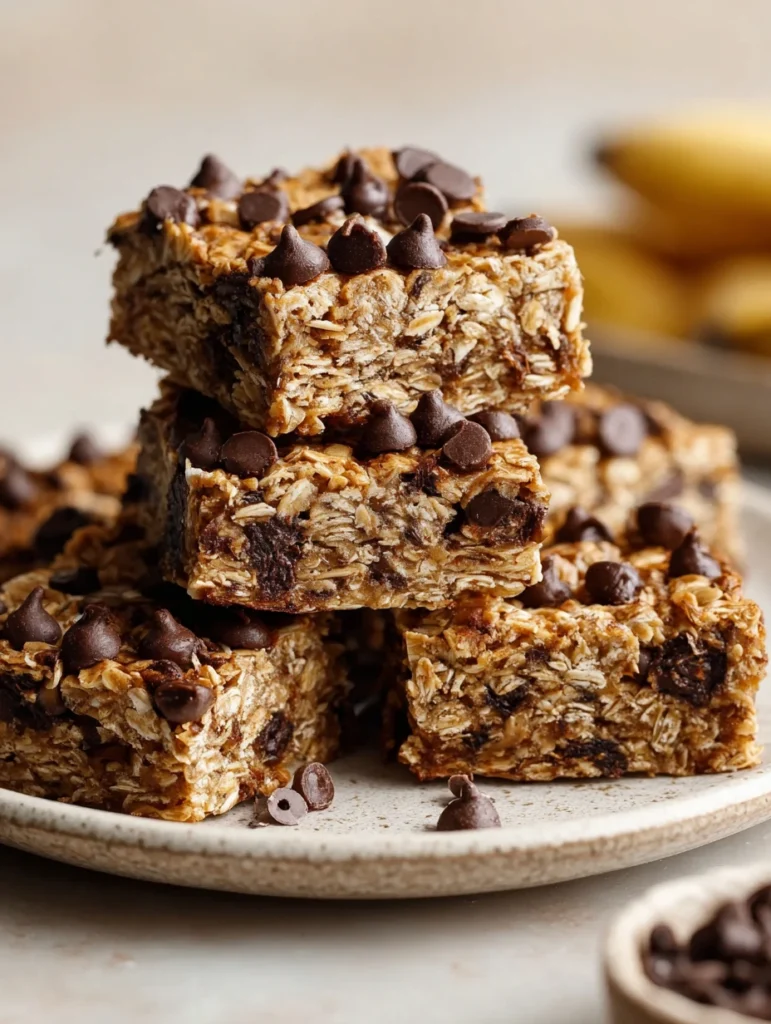 Healthy Banana Oatmeal Bars Recipe No Sugar Banana Oatmeal Bars Easy Banana Oat Bars For Weight Loss Gluten Free Banana Oa...