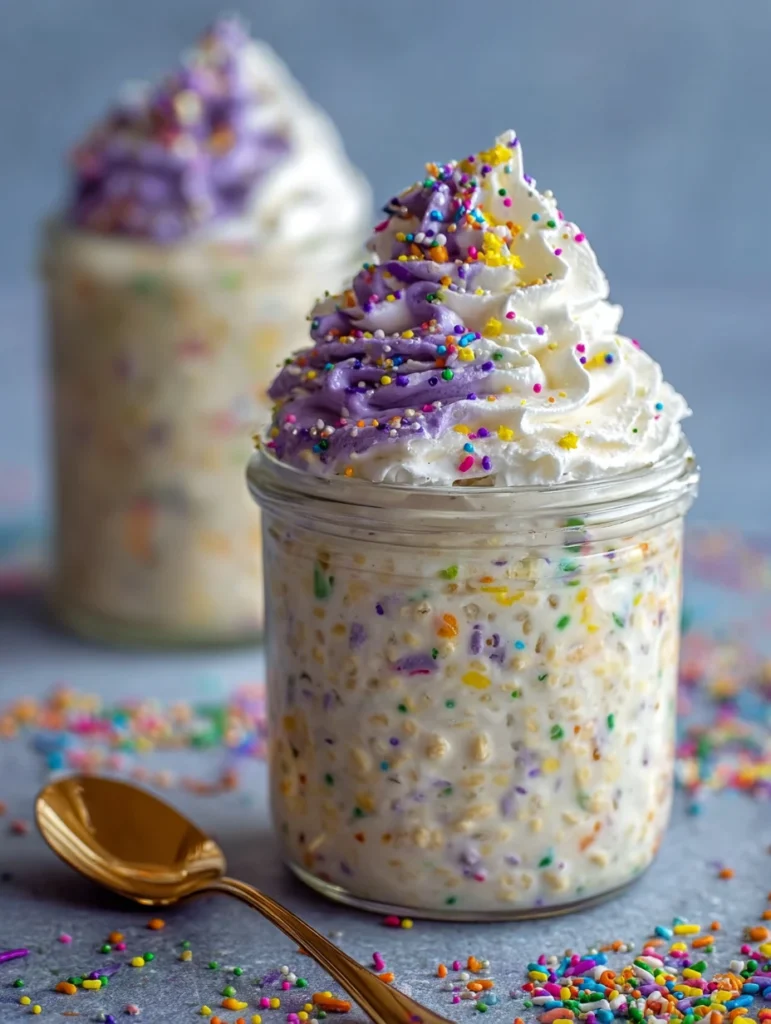 Irresistible Birthday Cake Overnight Oats Dessert Breakfast