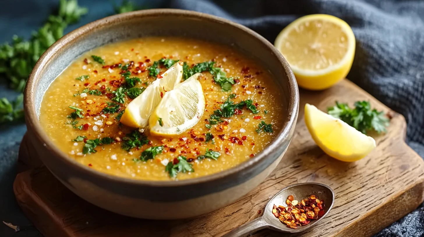 Lebanese Lemon Lentil Soup Recipe Easy Lebanese Lentil Soup Vegan Lebanese Lemon Lentil Soup Homemade Lebanese Lentil Soup...