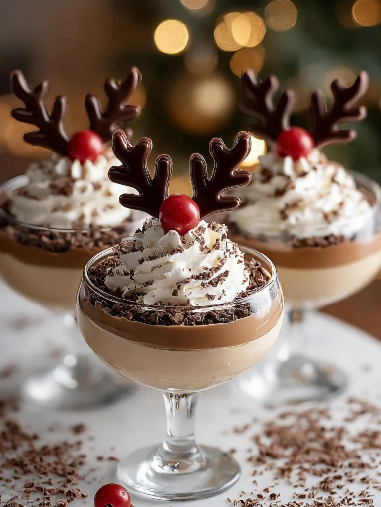 No-bake Reindeer Cookie Recipe Festive Reindeer Crunch Cups Easy No-bake Christmas Desserts Holiday Reindeer Cookie Cups M...