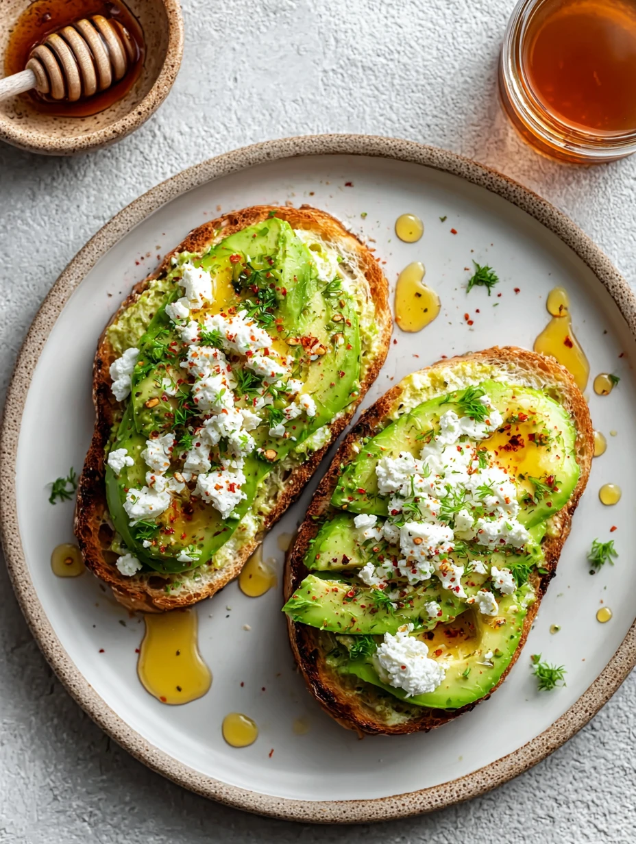 Omg Cottage Cheese Toast Avocado Hot Honey Drizzle