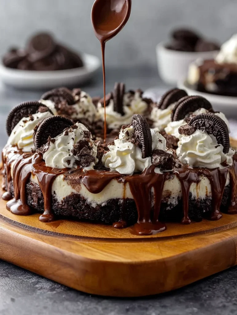 Oreo Fudge Brownie Pizza Recipe Best Oreo Fudge Brownie Pizza Homemade Oreo Fudge Brownie Pizza Easy Oreo Fudge Brownie Pi...