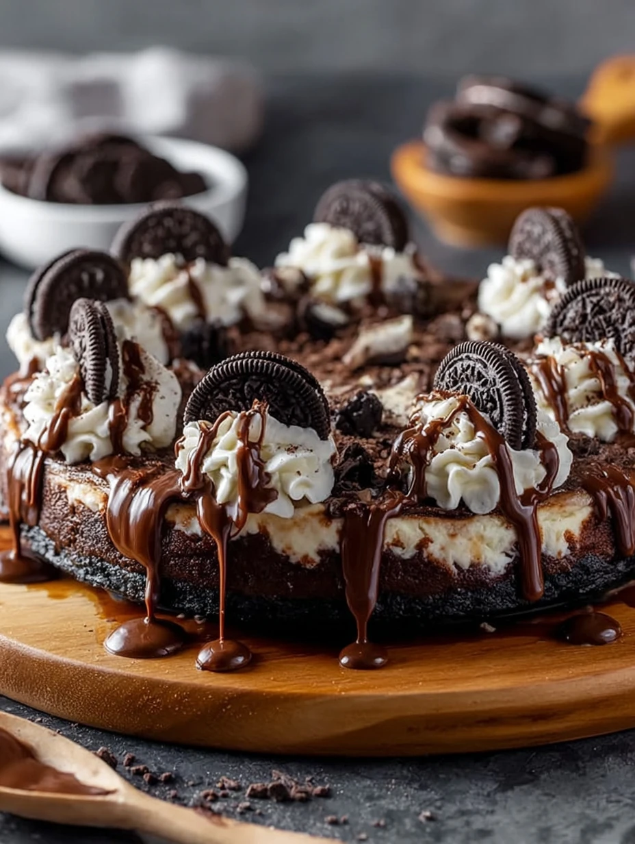 Oreo Fudge Brownie Pizza Recipe Best Oreo Fudge Brownie Pizza Homemade Oreo Fudge Brownie Pizza Easy Oreo Fudge Brownie Pi...