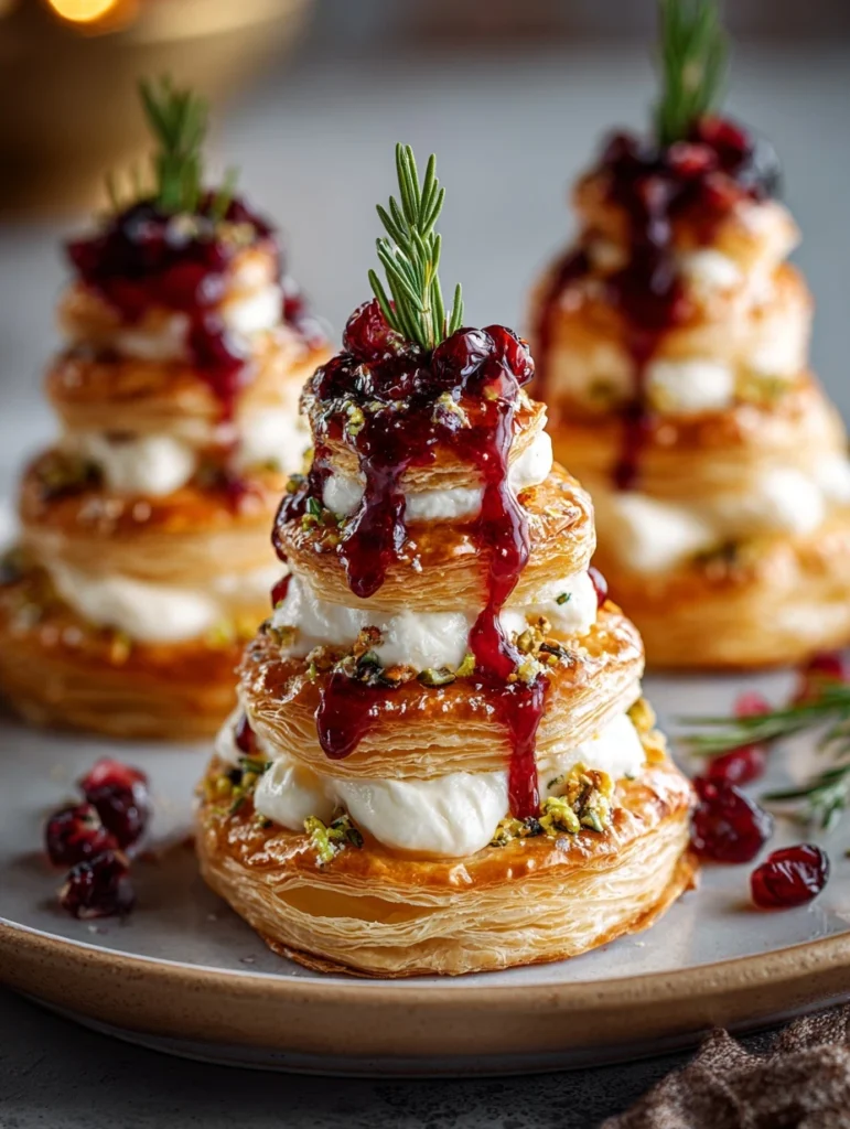 Puff Pastry Trees Recipe Burrata Cheese Appetizer Ideas Cranberry Glaze For Pastry Holiday Puff Pastry Appetizers Puff Pas...