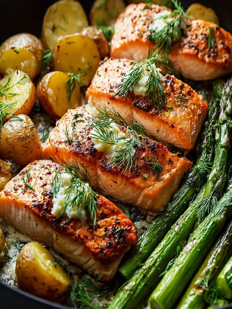 Sheet Pan Salmon Asparagus Recipe Crispy Smashed Potatoes Dinner Easy Sheet Pan Salmon Asparagus Healthy Salmon Sheet Pan ...