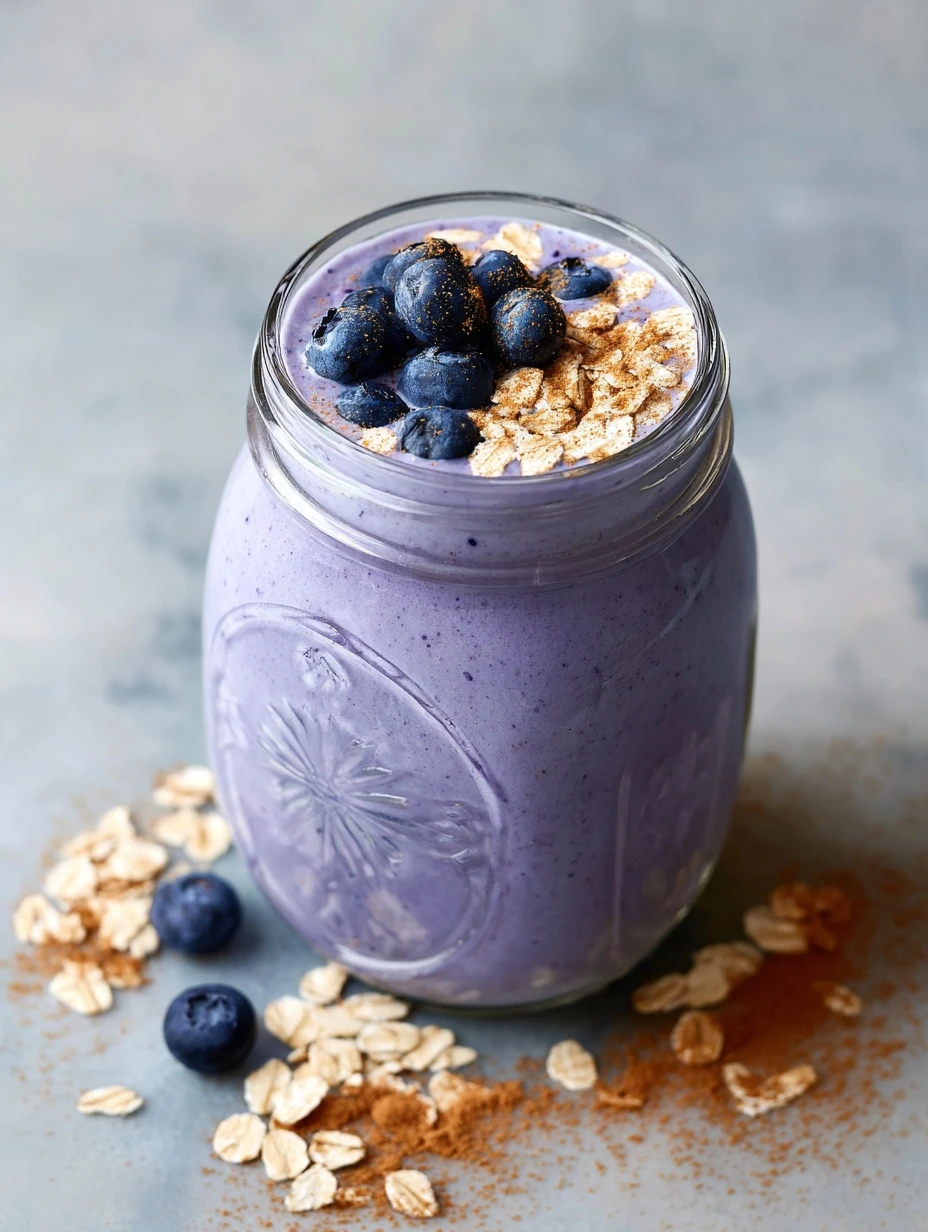 Blueberry Muffin Protein Shake with Oats & Cinnamon