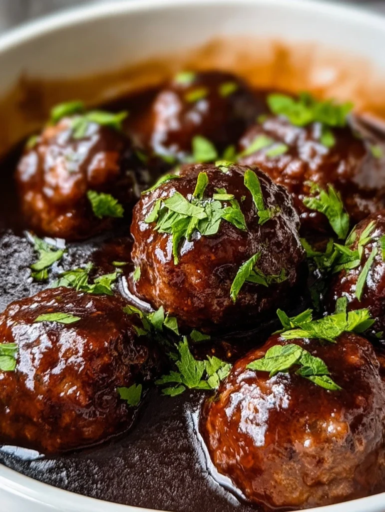Braised Beef Meatballs Red Wine Gravy