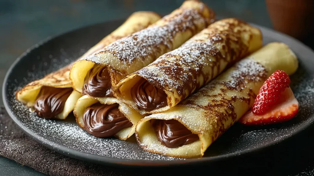 Handmade Chocolatefilled Rolled Crepes