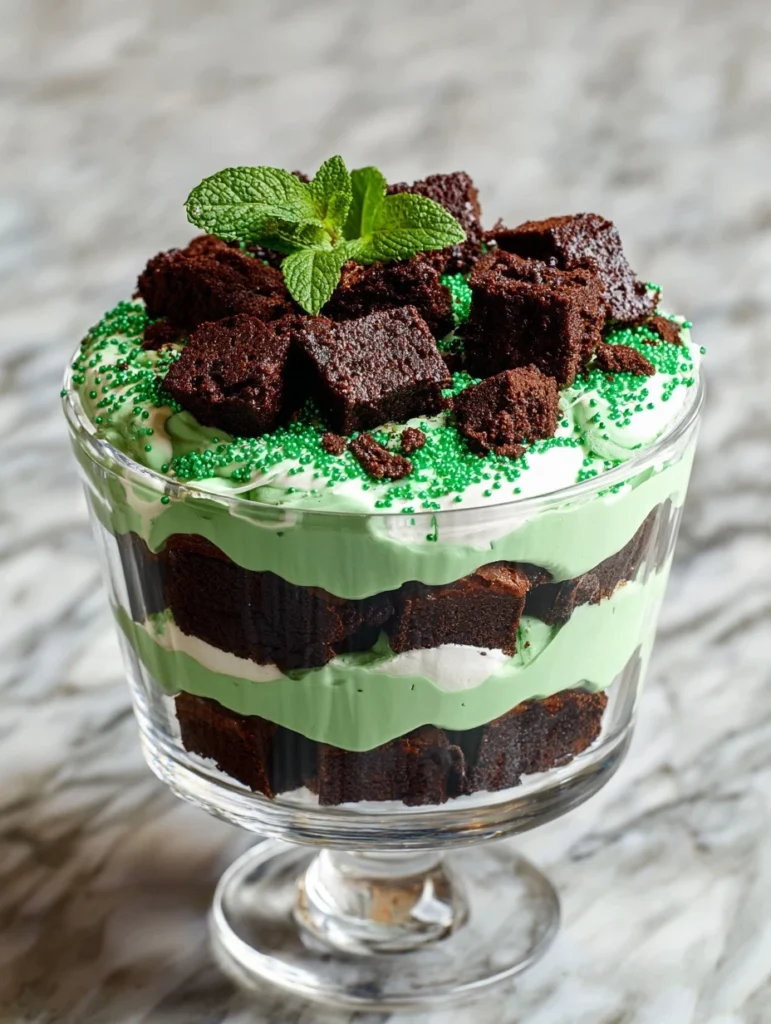Patricks Day Brownie Trifle
