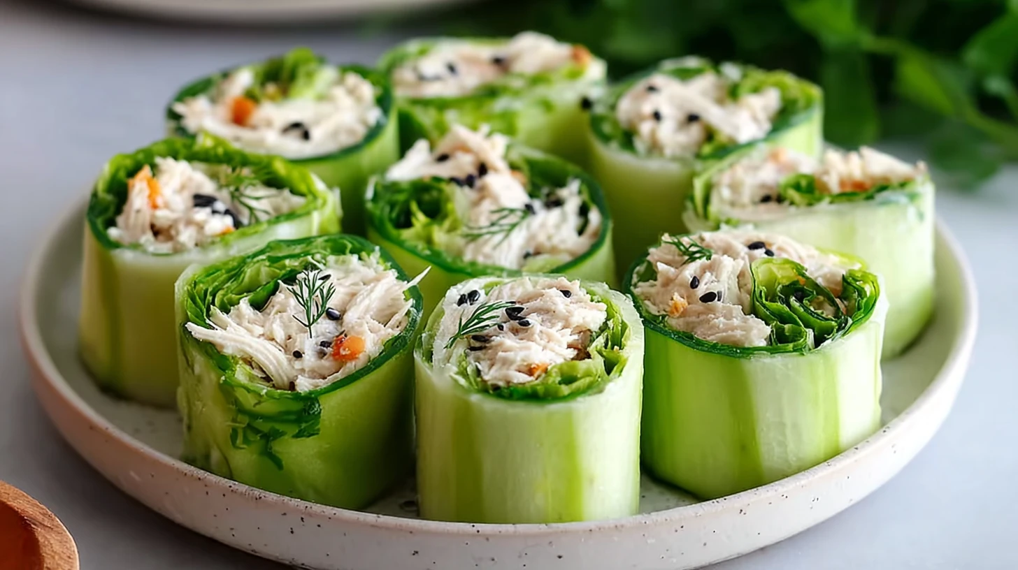 Best Chicken Salad Cucumber Roll Ups