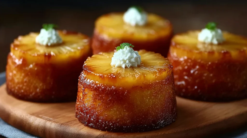 Pineapple Mascarpone Upsidedown Mini Cakes