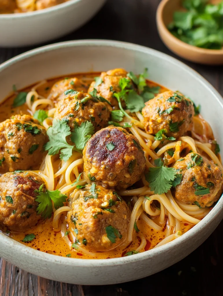 Thai Chicken Meatballs Coconut Curry