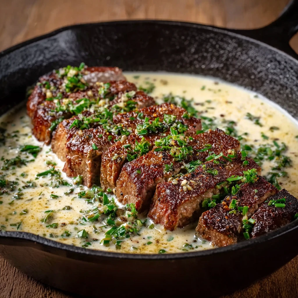 Garlic Butter Steak Parmesan Cream Sauce