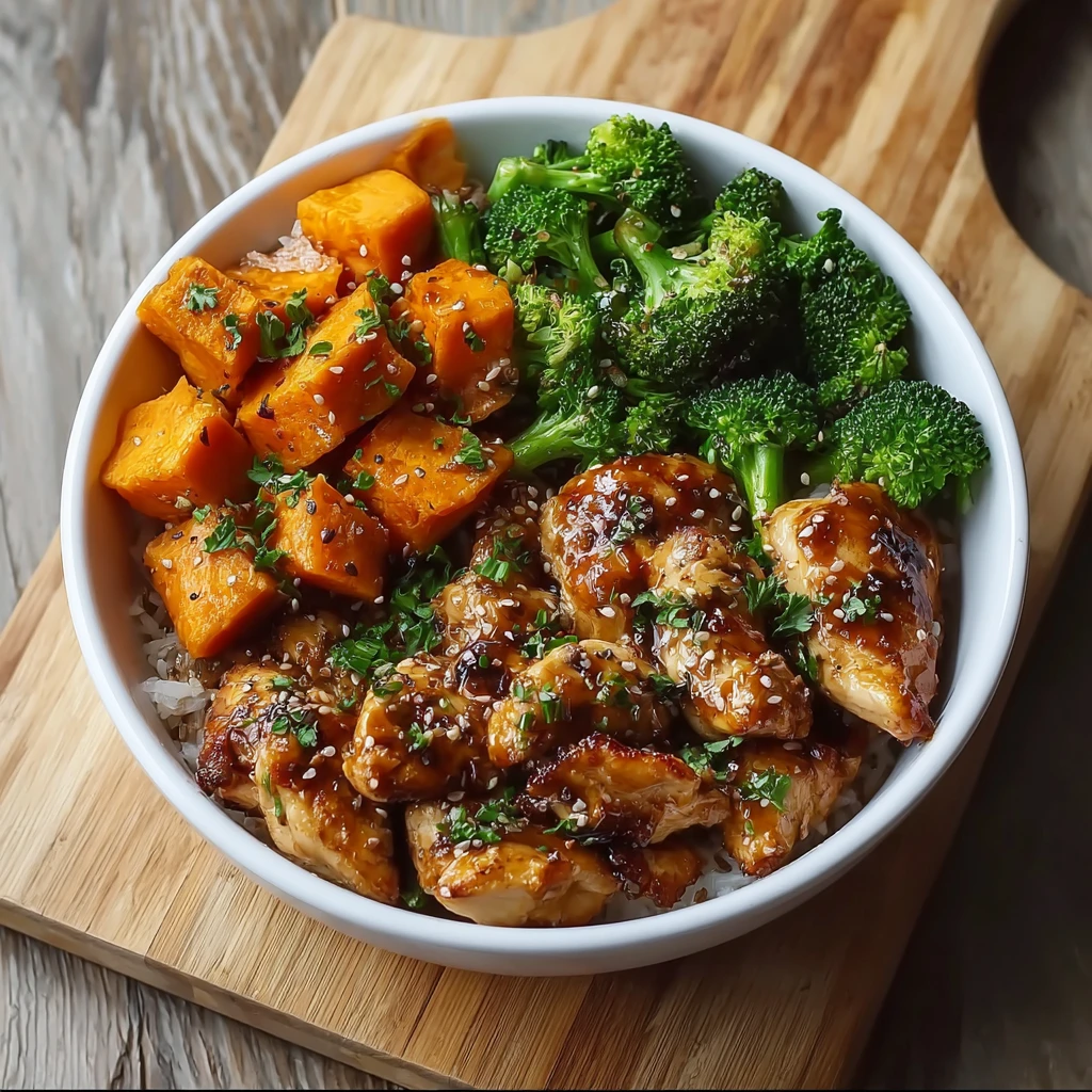 Honey Garlic Chicken Sweet Potato