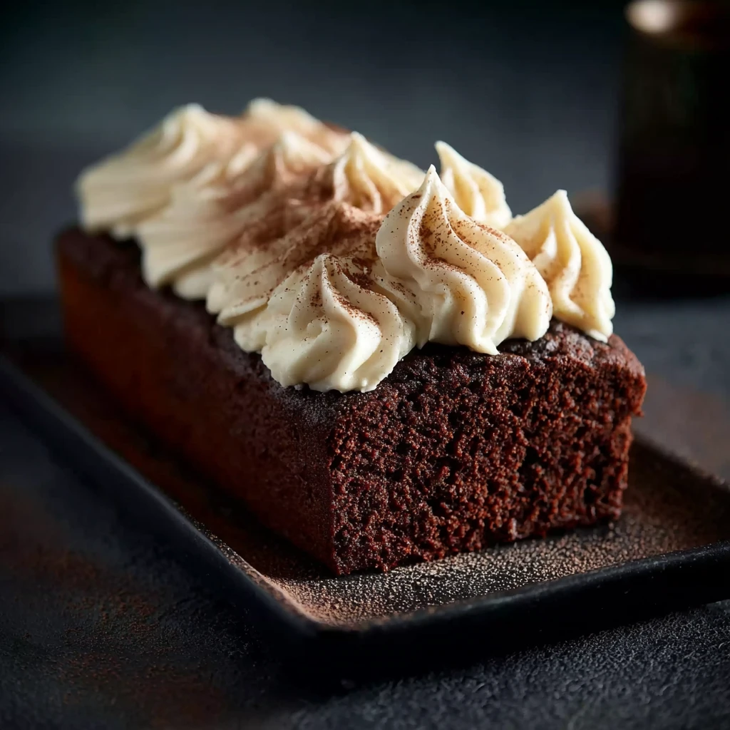Rich Chocolate Loaf Cake Cream Cheese Frosting