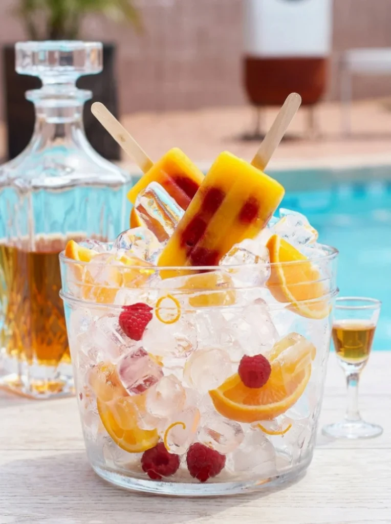 Raspberry Orange Juice Popsicles