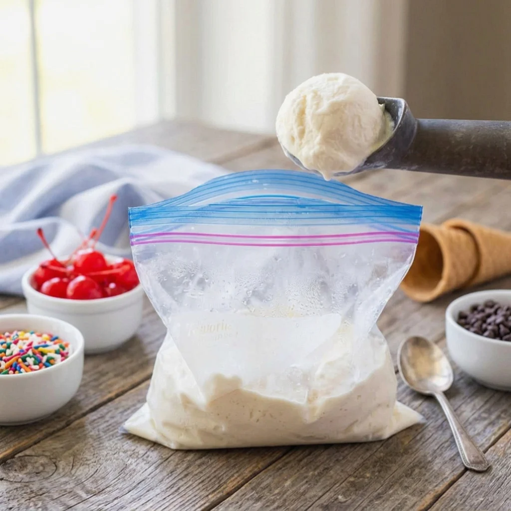 Ice cream in a bag